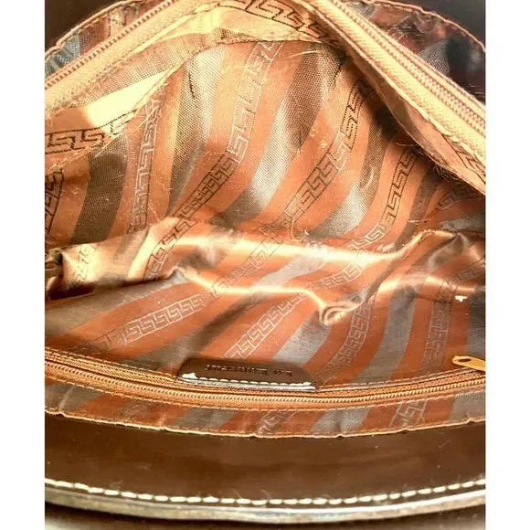 La Laurent BROWN GENUINE SUEDE LEATHER FLAP SATCHEL SHOULDER BAG HANDBAG PURSE - Picture 10 of 11